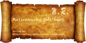 Malinovszky Róbert névjegykártya