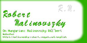 robert malinovszky business card